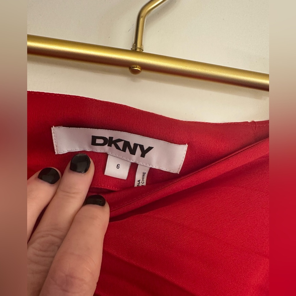 DKNY Vibrant Red A-Line Pleated Skirt - Picture 10 of 13